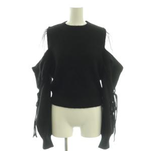 23AW シースルーショルダーニットプルオーバー セーター チュール F 黒 /CX OS