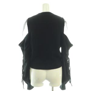SNIDEL 23AW シースルーショルダーニットプルオーバー セーター チュール F 黒 /CX OS
