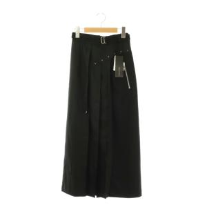 23SS ダヴィアシメタイトスカート フレア マキシ ロング 1 黒 ブラック /AT OS