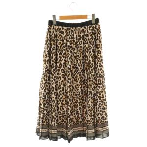Diagram GRACE CONTINENTAL 23SS レオパードプリント プリーツスカート ロング フレア ヒョウ柄 38 ベージュ 茶 /NR OS