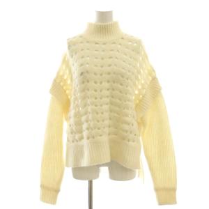 ツイストニットトップ セーター 長袖 36 ホワイト /DF OS