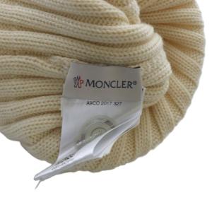 MONCLER BERRETTO CAP ニット帽 帽子 ニットキャップ ぽんぽん付き アイボリー /YO21 SH