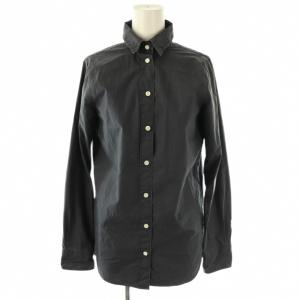 WASHED OUT MADANE SHIRT シャツ ブラウス 長袖 前開き コットン 1 ダークグレー