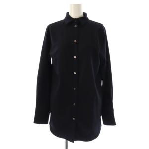 MADAME LONG SHIRT FLANNEL シャツ ブラウス 長袖 前開き ウール 2 濃紺 /NR
