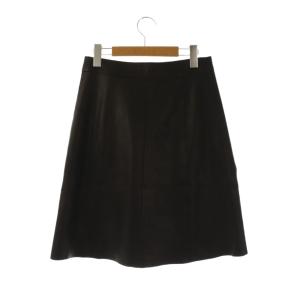 MADISONBLUE LEATHER SNAP HARF SKIRT スカート 台形スカート レザー 02 M 茶 ブラウン