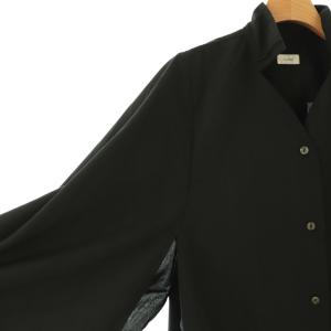 cccmalie ポンチョデザイン長袖シャツ ブラック /DO OS