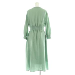 ANAYI ビエラタックフレアワンピース ロング 七分袖 Vネック 36 ミント /MY OS
