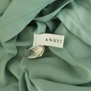 ANAYI ビエラタックフレアワンピース ロング 七分袖 Vネック 36 ミント /MY OS
