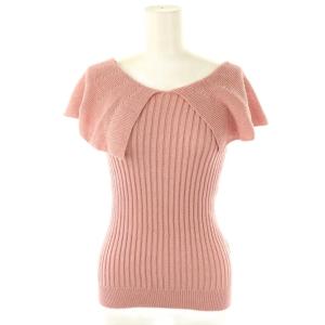 和紙リブビッグカラー プルオーバー ニット カットソー 38 ピンク /CX OS