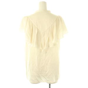 ANAYI ソフトサテンフリルブラウス 38 アイボリー /DO OS