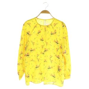 サテンボタニカル柄プルオーバーブラウス 長袖 プルオーバー 38 イエロー /MY OS