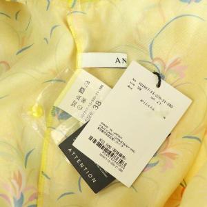 ANAYI サテンボタニカル柄プルオーバーブラウス 長袖 プルオーバー 38 イエロー /MY OS