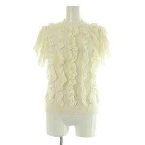 フリルプルオーバー サマーニット カットソー 半袖 38 ホワイト /MY OS