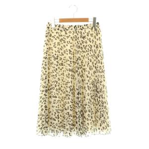 カラーレオパードプリントプリーツスカート 38 アイボリー マルチカラー /DO OS
