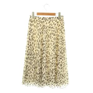 ANAYI カラーレオパードプリントプリーツスカート 38 アイボリー マルチカラー /DO OS