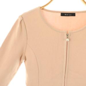 René リボン パールジップアップ カーディガン ニット 34 ピンク /DF OS