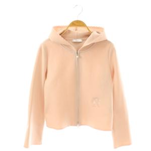 ニットフーディジップアップカーディガン 34 ピンク /DF OS