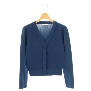 Vネック カーディガン ニット 36 ブルー /DF OS