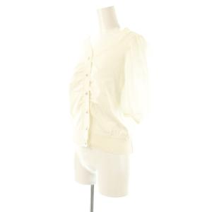 René 半袖パフスリーブカーディガン ニット 34 白 /NR OS