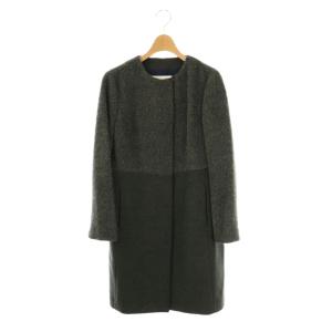 アルパカ混 ノーカラー コートアウター 38 グレー /DF OS