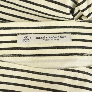JOURNAL STANDARD LUXE 24SS バフボーダーフレアープルオーバー ブラウス 七分袖 オーバーサイズ ボートネック ブラック ベージュ