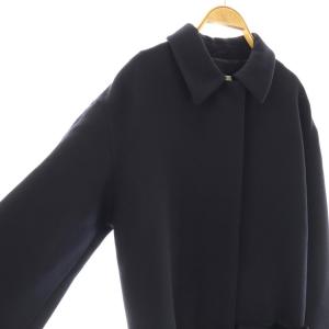 PRADA ウール ステンカラーコート 40 ネイビー