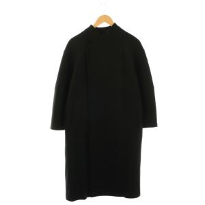 AD2018 ノーカラー羽織合わせコート M ブラック