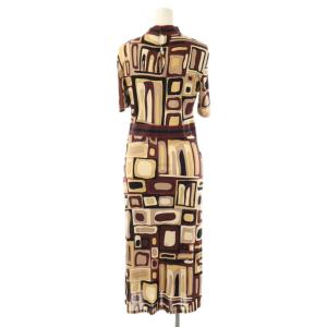 Emilio Pucci 総柄 ショートスリーブワンピース I40 ボルドー マルチカラー /ES OS