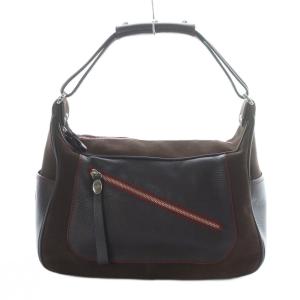 For Ferrari フェラーリ ワンショルダーバッグ レザー  スエード ロゴ 茶色 ブラウン /RI