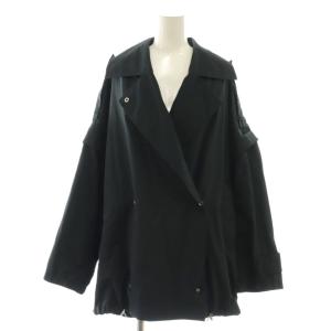 2WAYミリタリーショートトレンチ ジャケット F ブラック /DF OS