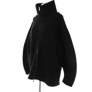 CAPRICIEUX LE'MAGE 24AW Wフェイスリブカラーハーフコート ニット 36 ブラック /DF OS