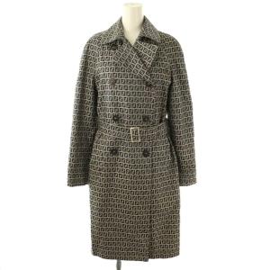 ズッカ柄 トレンチコート チャコール ライトグレー