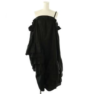 変形 キャミワンピース フリル S ブラック 3K-O014 AD2022