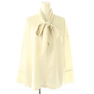 SHALLOW GGT SCARF SHIRT B ブラウス 長袖 ボウタイ S 白 ホワイト /AT