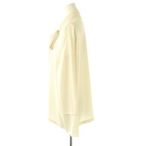 Theory SHALLOW GGT SCARF SHIRT B ブラウス 長袖 ボウタイ S 白 ホワイト /AT