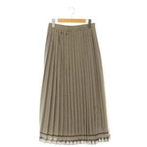 GEO PANEL PRINT NELLY スカート プリーツ ロング 総柄 38 ブラウン ベージュ