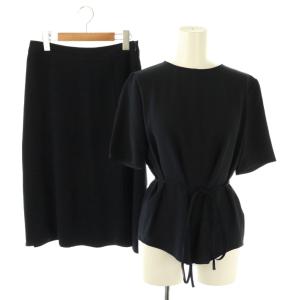 LIFT ELVIRE LIFT SABILA セットアップ ブラウス 半袖 スカート 膝丈 38 ネイビー