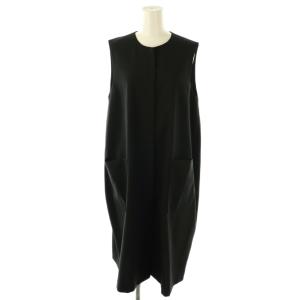 フロントフライコクーンジレ ベスト 前開き ロング 黒 /NR OS