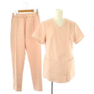 × Classico スクラブ セットアップ 上下 カットソー 半袖 前開きVネック テーパードパンツ