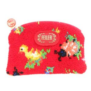 ハイジ ポーチ ヒヨコ てんとう虫 花柄 パイル地 赤 レッド /JS