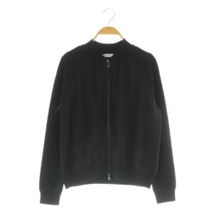 素材切り替え ジップブルゾン ジャケット ニット S ブラック /MY OS