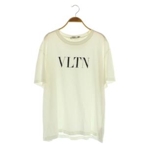 VLTN ロゴ Tシャツ 半袖 プリント クルーネック イタリア製 XL ホワイト /MY OS