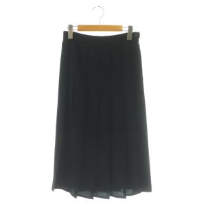 プリーツロングスカート ミモレ 36 黒 ブラック /AT OS