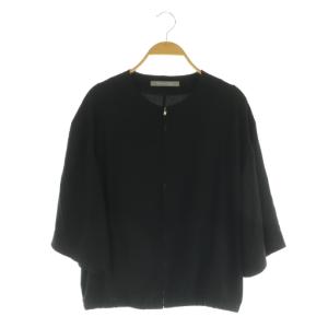 24SS Flow Primie ジップアップ ブルゾン 七分袖 38 ブラック /MY OS