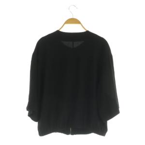 theory luxe 24SS Flow Primie ジップアップ ブルゾン 七分袖 38 ブラック /MY OS