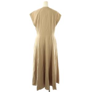 ROSSO ウエストシェイプVネックワンピース マキシ ロング ノースリーブ 38 ベージュ /AT OS