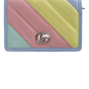 GUCCI GGマーモント 二つ折り財布 コンパクトウォレット ロゴ マルチカラー 466492 /SR OH
