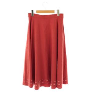René 23年製 フレアスカート ミモレ ロング 38 赤 レッド /AT OS