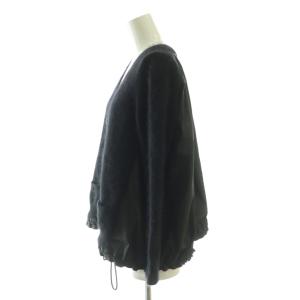sacai luck 異素材切替 ドローコード カーディガン アンゴラ 2 黒 14AWLU857 /CX OS