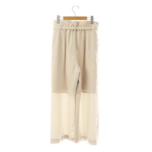 GRACE CONTINENTAL 25SS ハイウエストワイドパンツ スラックス タック 36 グレー /AT OS